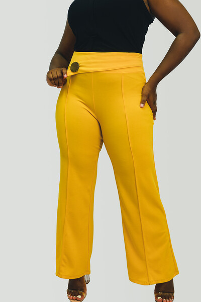 High-Waist Seam-Detail Pants W/Buckle: $79.99