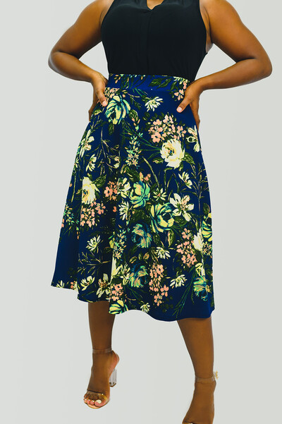 Flare Midi Navy Blue Floral: $62.99