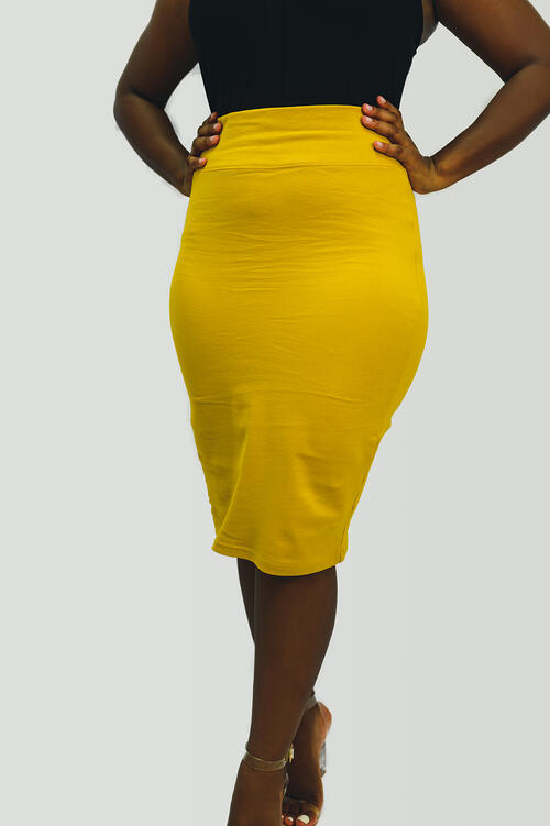 Pencil Skirt Mustard: $58.50