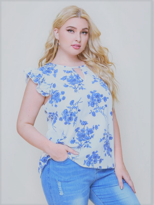 Ruffle Floral Blouse: $59.99