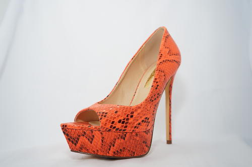 Orange Leopard Pencil Heel Shoes: $49.99